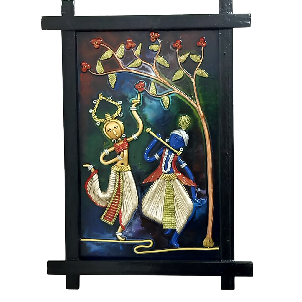 Radha Krishna under tree - Wall Hanging - Fusion Art